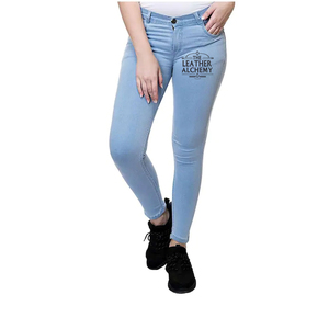 Nouveau style 2026 – Jean décontracté taille haute coupe droite pour femme, couleur unie, écologique, respirant et séchage rapide - Product Image 1