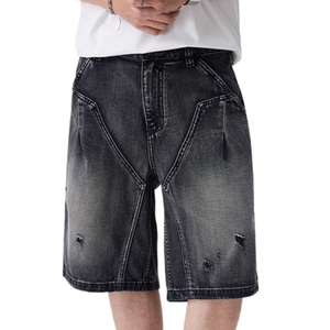 Wholesale Acid Wash Denim Jorts Vintage Streetwear Loose Fit Cotton Jean <b>Shorts</b> OEM Supplier - Product Image 1