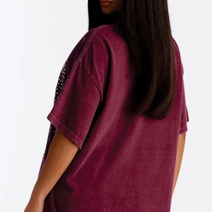 Durable Reasonable Price New Fashion Women Rhinestone T-Shirt Summer Breathable Quick Dry High Quality Anti-Bacterial Top - Product Image 5