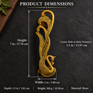 SHUHBHAM Tirador Decorativo de Latón con Diseño de Pavo Real y Cisne, 7 Pulgadas, Tirador Dorado Antiguo con Forma de Pájaro para Gabinetes, Armarios y Muebles - Product Image 5