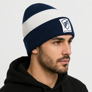 Comfortable Men Beanie <b>Caps</b> Camouflage Customized Logo Polyester Cotton Unisex Adult <b>Winter</b> Hats 3D Embroidery Embossed Printing - Product Image 3