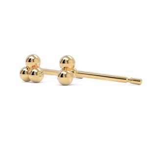 Pendientes de Oro Sólido de 14K Hechos a Mano con Triple Bola, Joyería Minimalista y Delicada, Elegantes para Uso Diario, Regalo para Mujeres y Niñas - Product Image 4