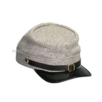 Servicio de Diseño OEM con Logotipo Personalizado, Gorras Kepis de Reproducción de Artillería Confederada Americana, 100% Lana, Bordado a Mano