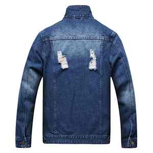 Veste en jean pour homme, respirante, design personnalisé, tendance, élégante, manches longues, avec logo personnalisé. - Product Image 2