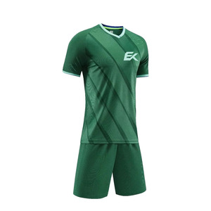 Conjunto de Camiseta de Fútbol Sublimada con Diseño Geométrico Verde para Hombre, Manga Corta, Absorbe la Humedad, Ajuste Atlético, Uniforme de Fútbol - Product Image 4