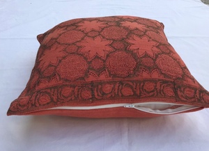 Wholesale Handmade 100% Linen <b>Cushion</b> Cover Hand-block printed Linen <b>cushion</b> cover - Product Image 3