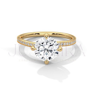 14k Rose Gold Plating Engagement <b>Ring</b> Classic <b>Proposal</b> <b>Ring</b> With Round Cut Moissanite Diamond Wedding Jewelry For Women Gift - Product Image 3