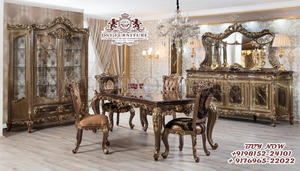 Ensemble de table à manger en teck traditionnel avec finition brillante, design moderne, taille personnalisée et construction durable - Product Image 3