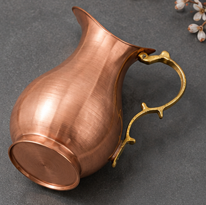 Carafe en cuivre avec poignée en laiton, design vintage, pour la salle à manger, carafe turque vintage de haute qualité et grande capacité - Product Image 5