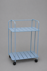 Minimalist Double Tier Metal <b>Storage</b> <b>Cart</b> with Wheels for Living Room Use - Product Image 2