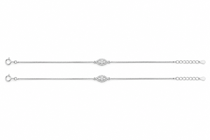Pulsera de Plata de Ley 925 con Ojo para Mujer, Zirconia Cúbica de Alto Brillo, Amuleto Minimalista de Protección, Uso Diario y Fiesta - Product Image 5