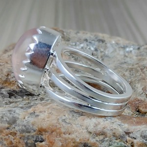 Rose Quartz Oval <b>Ring</b> <b>925</b> Sterling <b>Silver</b> Handmade Promise Jewelry for her bezel setting <b>Ring</b> January Birthstone Jewelry - Product Image 2