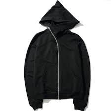 Sweat à capuche ample rétro streetwear de haute qualité, style chapeau de sorcier, fermeture éclair diagonale, pour hommes et femmes, 100% coton tissé uni, automne - Product Image 2