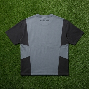 Camiseta de Hombre Gris Oscuro con Bloques de Color, Cuello Redondo, Manga Corta, Corte Holgado, Estilo Casual Urbano - Product Image 6