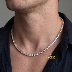 Collar de Cadena de Eslabones de Moissanita VVS, Plata de Ley 925, Chapado en Oro, Joyería Hip Hop Unisex Personalizada - Product Image 4