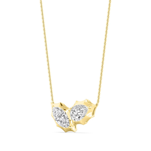 Collier en diamant de laboratoire ovale et marquise de 2,00 CTW, pendentif à deux pierres, serti à la géorgienne, style vintage, bijoux en or, cadeau - Product Image 3