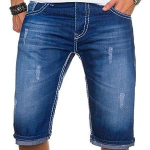 2025 pantalones vaqueros cortos de mezclilla para hombre, hasta la rodilla, nuevos pantalones informales geniales de verano, pantalones cortos elásticos diarios de alta calidad, recién llegados - Product Image 4