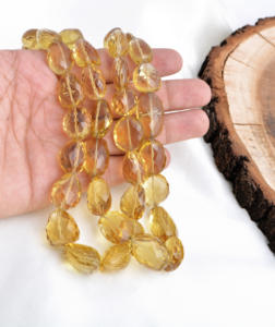 สร้อยคอหินธรรมชาติ Naturel Honey / Beer Quartz ขนาด 16 นิ้ว ลูกปัดหินสำหรับทำเครื่องประดับชั้นดี หินธรรมชาติจำนวนมาก - Product Image 6