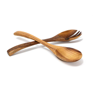 Utensilios de Cocina Ecológicos y Duraderos de Madera de Suar de Grado Alimenticio, Color Marrón Claro Natural, Cucharas para Ensalada Hechas a Mano, Nuevas - Product Image 1