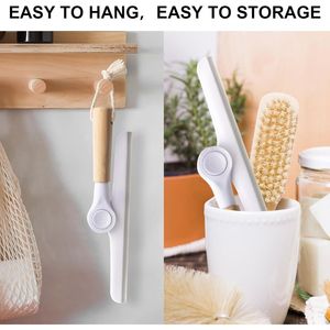 Tergivetro grigio da 9,5 pollici con manico in legno, strumento manuale per la pulizia di porte in vetro, parabrezza auto e porte doccia - Product Image 4