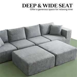 Divano Componibile Grigio Scuro per Soggiorno - Product Image 4