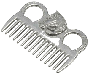 Peigne à cheveux pour chevaux en acier inoxydable de qualité supérieure avec deux poignées, outil de toilettage en métal pour le soin des chevaux, des moutons et des chèvres - Product Image 1