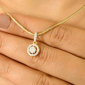 18K <b>Solid</b> Yellow <b>Gold</b> Round Chunky Charm <b>Pendant</b> - Product Image 5