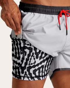 Wholesale <b>Mens</b> Custom 2 in 1 Sports <b>Shorts</b> Double Layer Premium Running Gym <b>Shorts</b> With <b>Compression</b> Inner Liner Quick Dry Fabric - Product Image 2