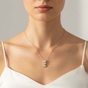 Collier pendentif solitaire en or plaqué or 0,70 CTW avec diamant rond brillant cultivé en laboratoire, serti clos, certifié IGI - Product Image 6