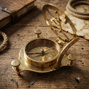 3 inch <b>Antique</b> Brass Sundial <b>Compass</b> Vintage Nautical Pocket <b>Compass</b> Marine Navigation Gift Collectible Wholesale - Product Image 2