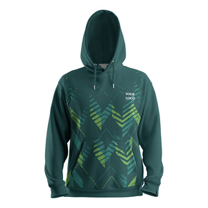 Sweat à capuche personnalisé en polaire d'hiver avec sublimation géométrique, avec poche, 100% polyester - Product Image 1