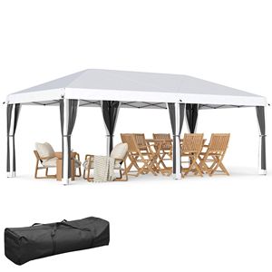Tenda Pop-up 10x20 per Esterni, Riparo Solare Istantaneo con 6 Pareti Laterali in Rete per Feste, Eventi, Matrimoni, Giardino e Spiaggia - Product Image 1