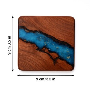 Premium Quality Wholesale Insulated Square Acacia Wood Epoxy Resin <b>Coaster</b> for Beverage Cups <b>Beer</b> Coffee Tea Resin <b>Coaster</b> set - Product Image 6