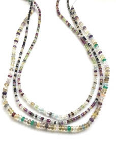 Perles facettées en pierres précieuses naturelles assorties, 1 brin, naturelles, pour la création de bijoux fins - Product Image 2