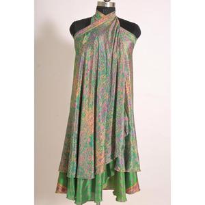 Women's Custom Handmade Vintage Floral Printed Silk <b>Wrap</b> Skirt - Product Image 4