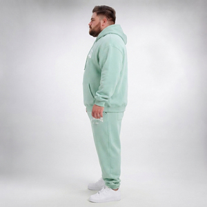 Ensemble de survêtement à capuche pour homme grande taille, 100% coton molletonné, imprimé, 2 pièces, décontracté, pour l'hiver - Product Image 3