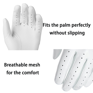 Gants de golf ajustables en cuir PU Cabretta pour homme et femme, fabriqués par Vantrex Industries, avec élastique et ajustement personnalisé pour la main gauche. - Product Image 4