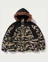 Blouson matelassé unisexe à capuche imprimé camouflage, doublure polaire, fermeture éclair, coupe-vent, épais 220g, streetwear hiver
