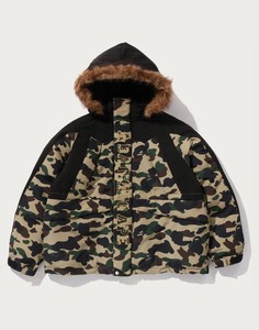 Camouflage Print <b>Fleece</b> Lined Puffer <b>Jacket</b> Hooded Zipper Closure Windproof <b>Thick</b> 220g Winter Streetwear Unisex Outerwear - Product Image 1