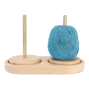 Wooden Double Yarn Holder Magnetic Rotating Yarn Ball Stand Anti Slip Knitting Crochet Rack <b>Desk</b> Organizer - Product Image 3