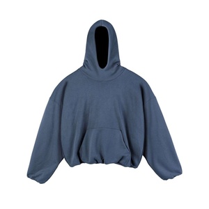 Sudadera con Capucha Extra Grande para Hombre, Color Azul Sólido, Manga Larga, Sudadera con Capucha Informal - Product Image 1