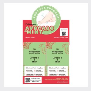 ของขวัญสำหรับสาวๆ ALV Korean K-Beauty Pedi Pamper Foot Spa Program อะโวคาโด มิ้นท์ ผลิตในเกาหลี หน้ากากสีเขียว - Product Image 2