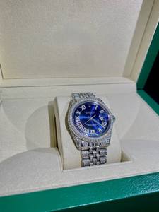 Montre automatique de luxe 41 mm avec diamants Moissanite VVS certifiés EGL, boîtier en cristal saphir, bracelet argenté, entièrement sertie de pierres, style affaires et tendance - Product Image 3