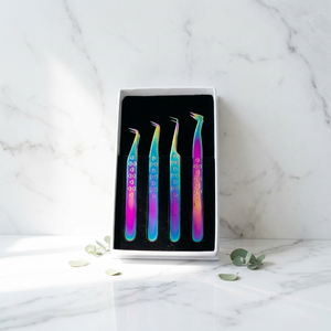 Kit de pinces à cils multi-plasma à pointe fine et angulaire pour extensions de cils classiques, volume et applications professionnelles en salon - Product Image 3