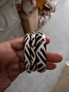 Bracelet manchette en résine blanc et marron à motif animalier pour femme, imprimé éléphant, rond et lisse, bijou de mode pour le bras - Product Image 5