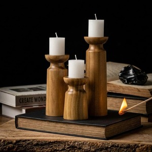 Wooden <b>Candle</b> Holders Natural <b>Pine</b> <b>Candle</b> Holder Suitable for <b>Candles</b> Table Top Decorations Wooden Candlesticks - Product Image 3