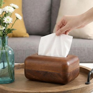 Acacia Wood Tissue Box Custom Handmade Wood Box, Rustic Napkin Holder, Boho <b>Table</b> top Decor , Wooden Cover, Wooden Organizer - Product Image 4