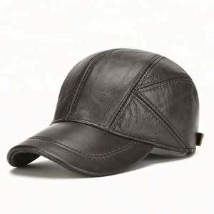 Gorro de Invierno de Alta Calidad, Estilo Vintage, de Cuero Genuino, Gorra de Béisbol para Hombre con Orejeras - Product Image 2