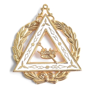 Grand Adah Order of Eastern Star OES Gold Metal <b>Pin</b> Blue Triangle Sword Emblem Ceremonial Regalia Hard Enamel Religious Theme - Product Image 3
