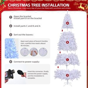 Albero di Natale Artificiale Pre-Illuminato da 2,7 m con 2000 Rami e 650 Luci, Albero di Pino Articolato con Telecomando, Decorazione Natalizia - Product Image 6